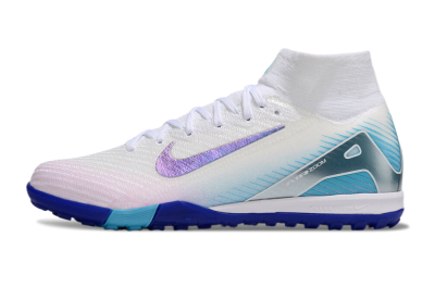 Unisex Nike Air Zoom Mercurial Superfly 10 Elite TF Football Shoes - White/Purple/Blue