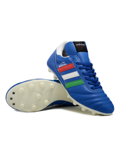Men's Adidas Mundial Team Astro TF Football Shoes - Blue/Green/Red