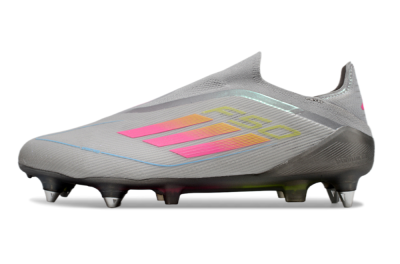 Men's Adidas F50 Elite Laceless SG Football Boots - Grey/Pink/Yellow