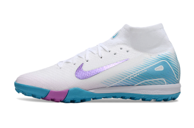 Unisex Nike Air Zoom Mercurial Superfly 10 Elite TF Football Shoes - White/Purple/Blue