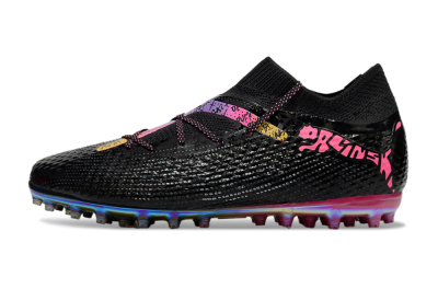 Unisex Puma Future Ultimate MG Football Boots - Black/Pink/Yellow