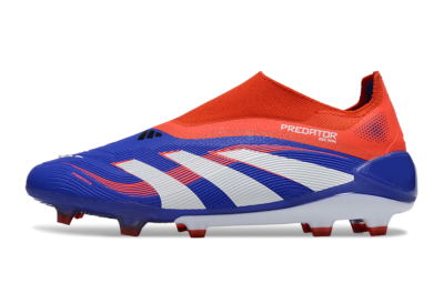 Unisex Adidas Predator 25 Elite Laceless FG Football Boots - Blue/White/Red