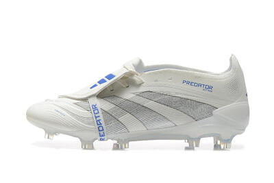 Men's Adidas Predator Elite 25 Foldover Tongue FG Football Boots - Beige/Blue/Silver