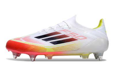 Men's Adidas F50 Elite SG Football Boots - White/Red/Yellow