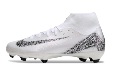 Men's Nike Air Zoom Mercurial Superfly 10 Elite FG Football Boots - White/Black