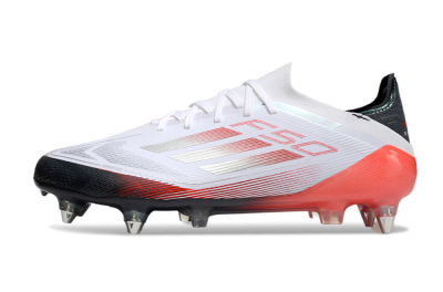 Men's Adidas F50 Elite SG Football Boots - White/Silver/Red/Black
