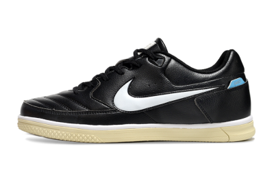 Men's Nike Street Gato IC Football Shoes - Black/White/Beige