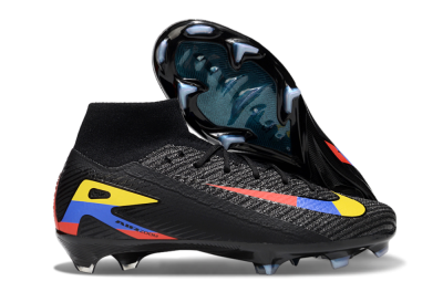 Unisex Nike Air Zoom Mercurial Superfly 10 Elite FG Football Boots - Black/Red/Blue/Yellow
