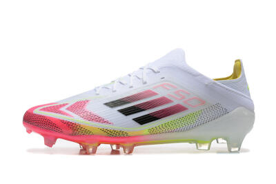 Men's Adidas F50 Elite FG Football Boots - White/Red/Yellow