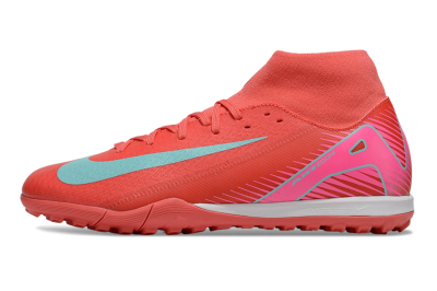 Men's Nike Air Zoom Mercurial Superfly 10 Elite TF Football Shoes - Red/Jade/Pink