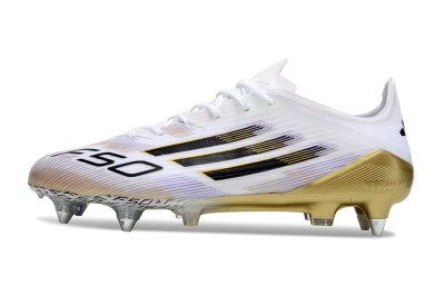Men's Adidas F50 Elite SG Football Boots - White/Black/Gold
