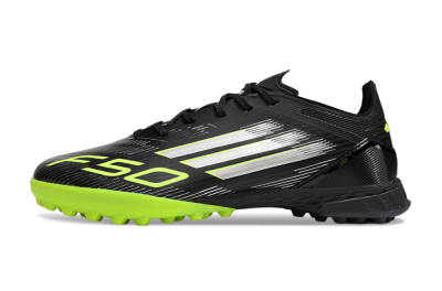 Men's Adidas F50 Pro TF Football Shoes - Black/Yellow/Silver