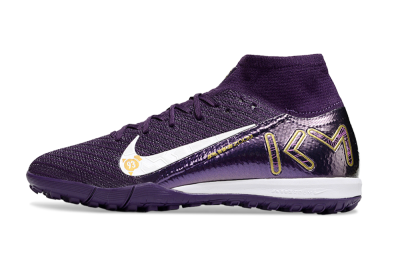 Unisex Nike Air Zoom Mercurial Superfly 10 Elite TF Football Shoes - Purple/White/Gold