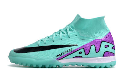 Unisex Nike Air Zoom Mercurial Superfly 10 Elite TF Football Shoes - Jade/Black/Purple