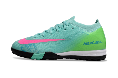 Kids Nike Air Zoom Mercurial Vapor 16 Elite TF Football Shoes - Jade/Yellow/Pink