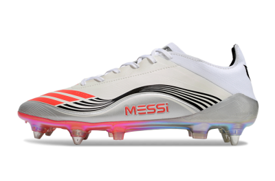 Men's Messi x Adidas F50 Elite 2025 SG Football Boots - Silver/White/Black