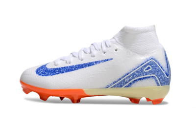 Kids Nike Air Zoom Mercurial Superfly 10 Elite FG Football Boots - White/Blue/Red
