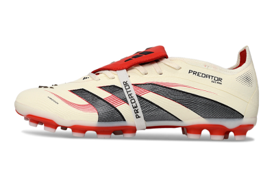 Unisex Adidas Predator Elite Foldover Tongue TF Football Shoes - Beige/Black/Red