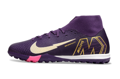 Men's Nike Air Zoom Mercurial Superfly 10 Academy TF Football Shoes - Purple/White/Gold