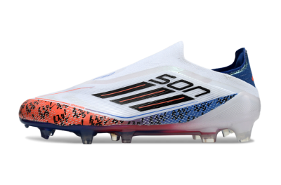 Men's Adidas F50 Elite Laceless FG Football Boots - White/Red/Blue