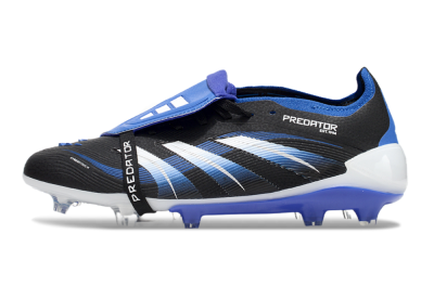 Unisex Adidas Predator 25 Elite Foldover Tongue FG Football Boots - Black/Blue/White