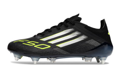 Men's Adidas F50 Elite SG Football Boots - Black/Silver/Yellow