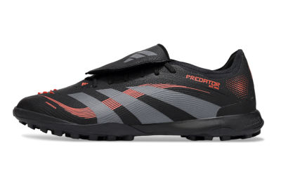 Men's Adidas Predator Elite Foldover Tongue TF Football Shoes - Black/Grey/Red