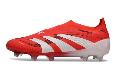 Men's Adidas Predator 25 Elite Laceless FG Football Boots - Red/White/Black