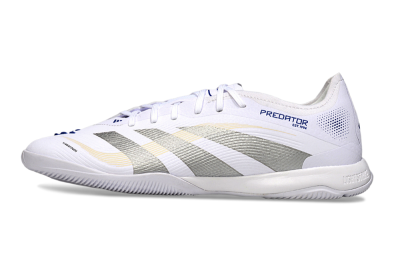 Men's Adidas Predator 25 Elite IC Football Shoes - White/Silver/Blue
