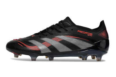 Men's Adidas Predator 25 Elite FG Football Boots - Black/Grey/Red