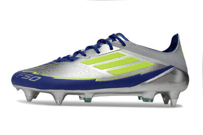 Men's Adidas F50 Elite SG Football Boots - Silver/Yellow/Blue