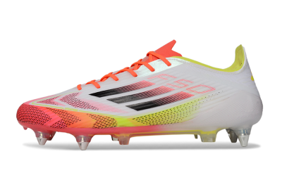 Men's Adidas F50 Elite SG Football Boots - White/Red/Yellow