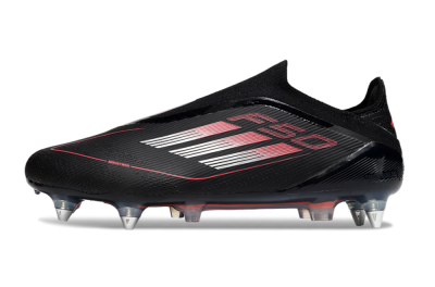 Men's Adidas F50 Elite Laceless SG Football Boots - Black/Silver/Red