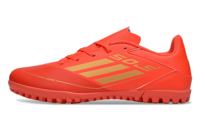 Men's Adidas F50 Club TF Football Shoes - Red/Gold