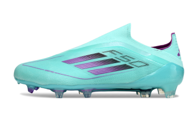 Men's Adidas F50 Elite Laceless FG Football Boots - Jade/Purple/Black