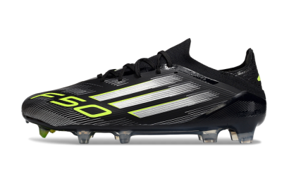 Men's Adidas F50 Elite FG Football Boots - Black/Silver/Yellow