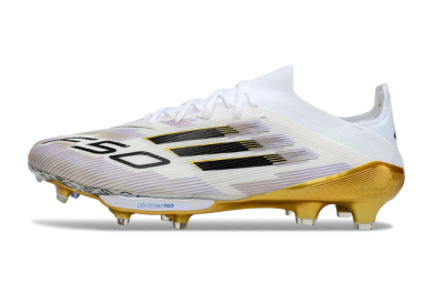 Men's Adidas F50+ Elite Lightstrike Pro FG Football Boots - White/Black/Gold