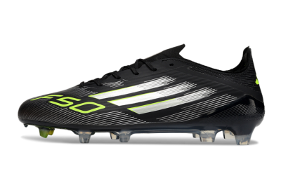 Men's Adidas F50 Elite FG Football Boots - Black/Silver/Yellow