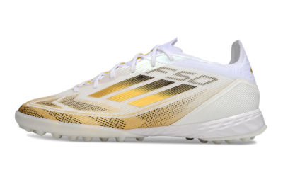 Men's Adidas F50 Elite Kings League TF Football Shoes - White/Yellow/Black