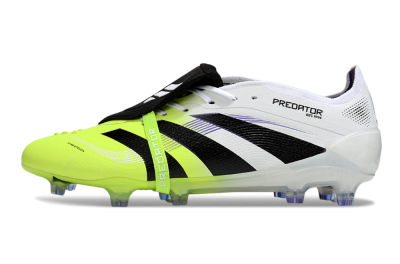 Men's Adidas Predator 25 Elite Foldover Tongue FG Football Boots - White/Yellow/Black