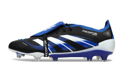 Men's Adidas Predator 25 Elite Foldover Tongue FG Football Boots - Black/White/Blue
