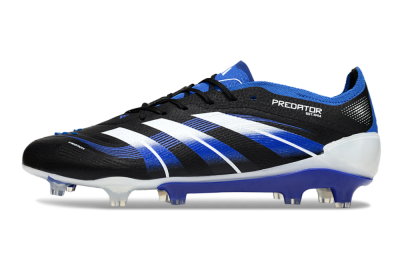 Men's Adidas Predator 25 Elite FG Football Boots - Black/White/Blue