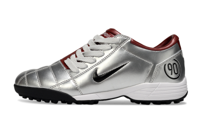 Unisex Nike Total 90 II TF Football Shoes - Silver/Black/Red