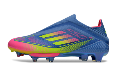 Unisex Adidas F50+ Elite Laceless FG Football Boots - Blue/Yellow/Pink