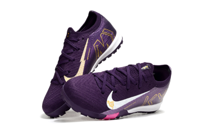 Kids Nike Air Zoom Mercurial Vapor 16 Elite TF Football Shoes - Purple/White/Gold