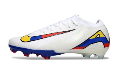 Unisex Nike Air Zoom Mercurial Vapor 16 Elite FG Football Boots - White/Yellow/Blue/Red