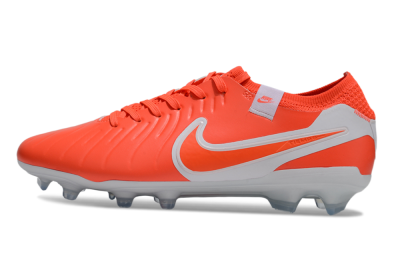 Unisex Nike Tiempo Legend 10 Elite FG Football Boots - Red/White