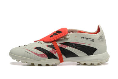 Men's Adidas Predator 25 Elite Foldover Tongue TF Football Shoes - Beige/Black/Red