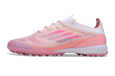Unisex Adidas F50 Pro TF Football Shoes - Pink/Gold/White
