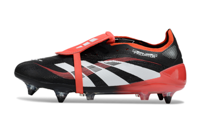 Men's Adidas Predator 25 Elite Foldover Tongue SG Football Boots - Black/White/Red